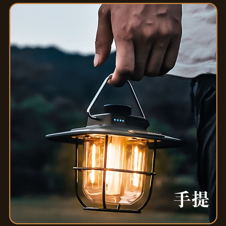 Retro camping light LED ceiling light tent light horse light strong light portable charging portable light multifunctional camping light