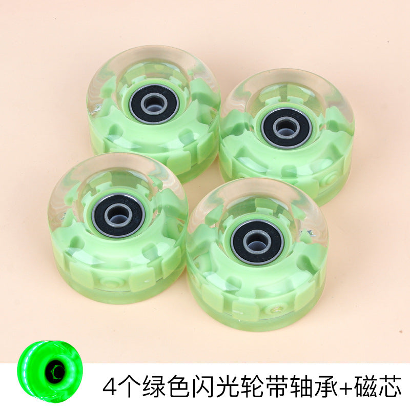 Double-row roller skates luminous wheel four-wheel skates skateboard universal transparent flash wheel skating rink roller skate wheel