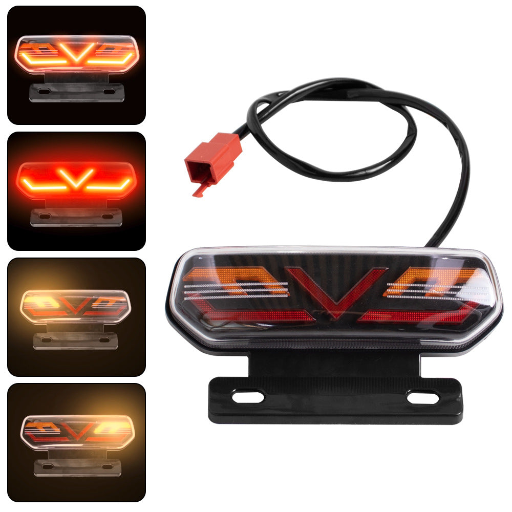 Factory wholesale electric car motorcycle tail light assembly 12V with bracket LED horse racing three-in-one driving tail light