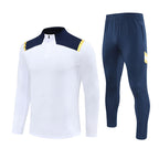 Half-Zip Pullover Football Training Suit Set Light Plate Long-Sleeved Autumn and Winter Appearance Suit Knitted Sportswear Customization