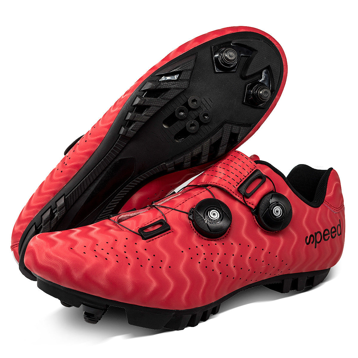 Factory direct road race outdoor cycling shoes double rotating buckle plus size foreign trade lock cycling shoes