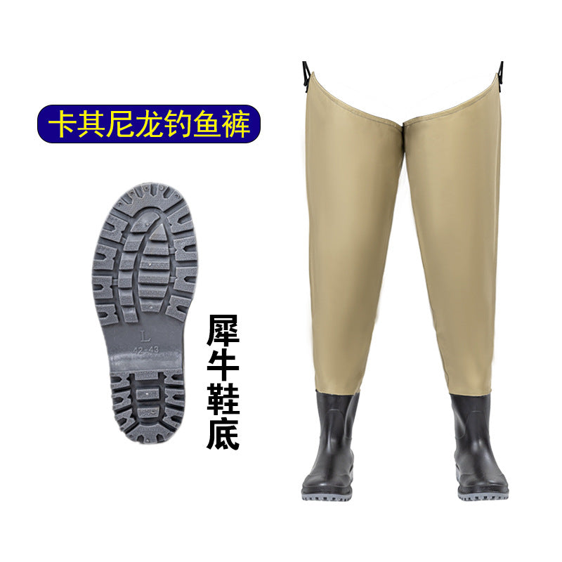 3D Nylon Half-length Fishing Fish Fishing Water Pants New One-piece Fish Catch Pants Rain Pants Wading Pants Water Playing Clothes