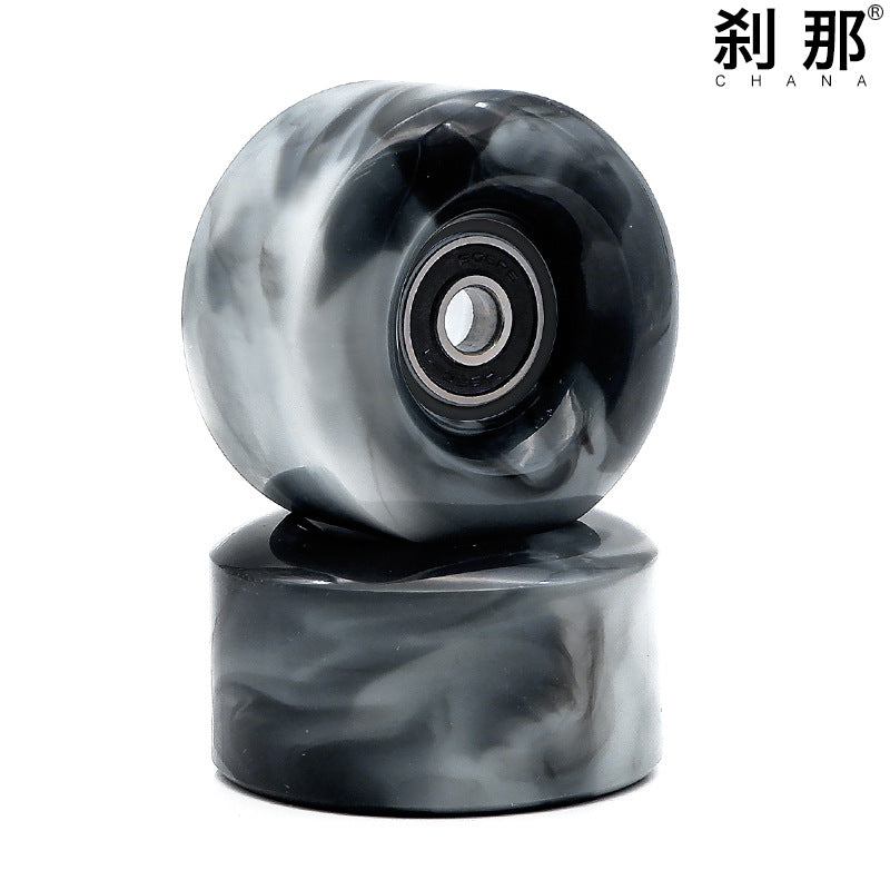 Double-row roller skates PU high elastic shock absorption mixed color wheel four-wheel skates non-luminous wheel roller skate universal wheel