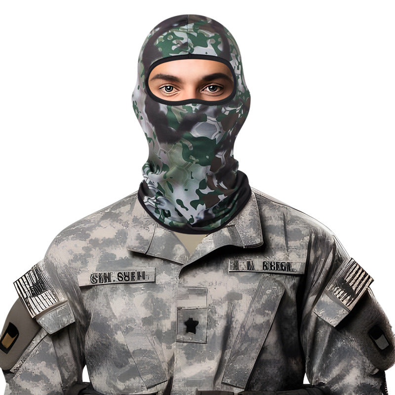Cross Border Outdoor Camouflage Python Print Balaclava Hat Riding Headgear Summer Tactical Army Fan Face Cover