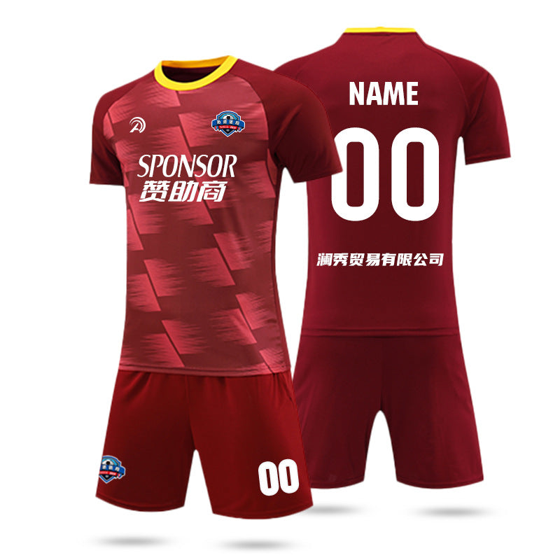 Football Uniform Suit Customized Light Version Adult and Children's Game Training Uniform Summer Breathable Sweat-Absorbent Jersey Drop Shipping