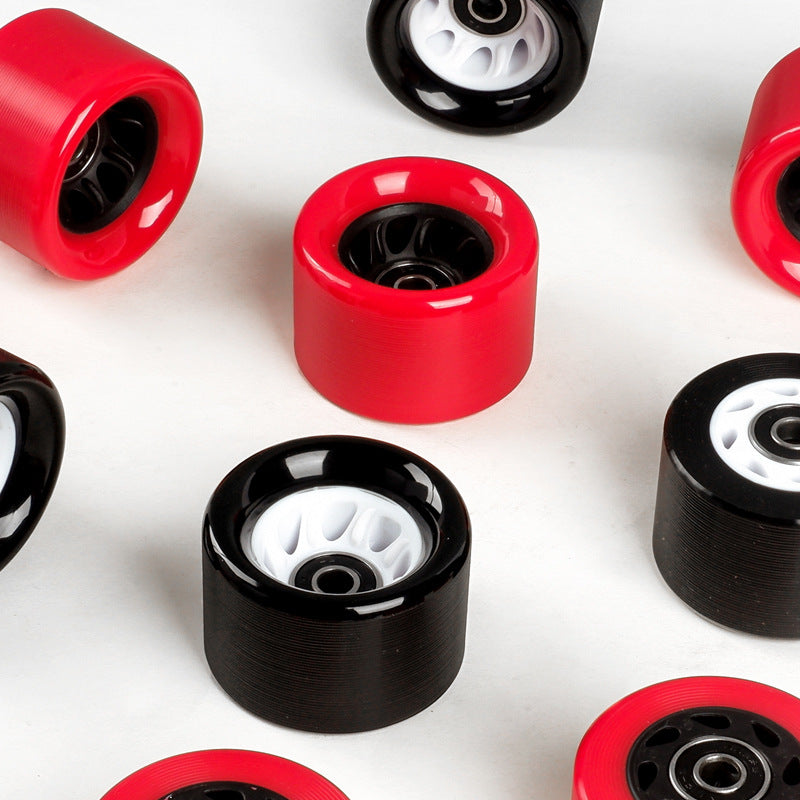 6242 double-row roller skates car wheel four-wheel skates high hardness speed pulley roller skates PU non-flash wheels