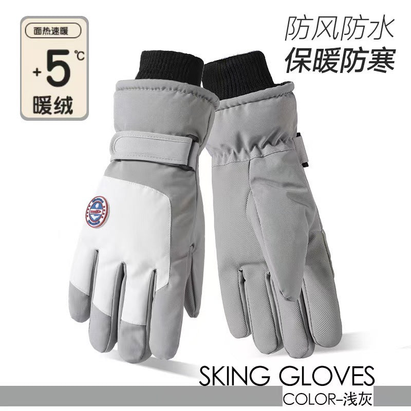 Ski Gloves Women's Winter Touch Screen Waterproof fleece-lined Thick Cotton Warm Windproof Outdoor Sports Student Biker BH