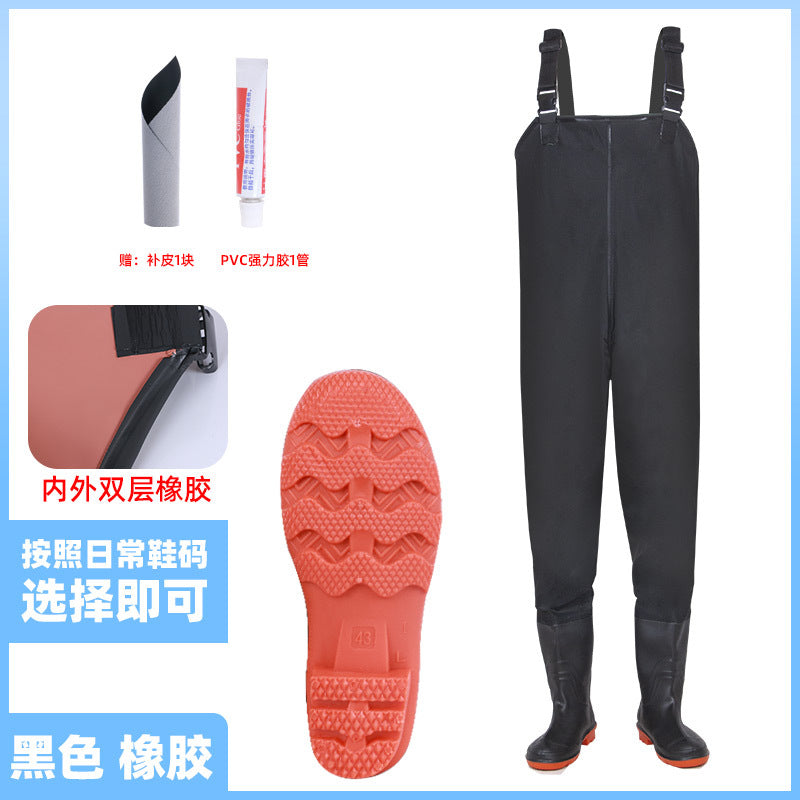 Wholesale water pants rain pants water shoes conjoined catch fish waterproof pants men and women fishing bust leather fork wading pants fishing suit
