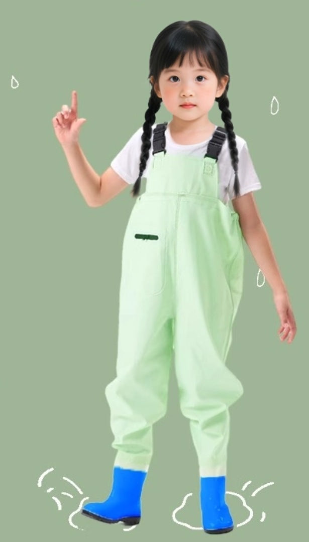 Children's Waterproof Jumpsuit for Playing in Water, Kindergarten Waterproof Clothing for Catching Fish, Wading Shoes, Beach Sun Protection