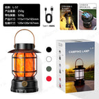 Cross-border new camping lamp outdoor multi-functional camping tent lamp retro lantern cob rechargeable portable lamp for home use