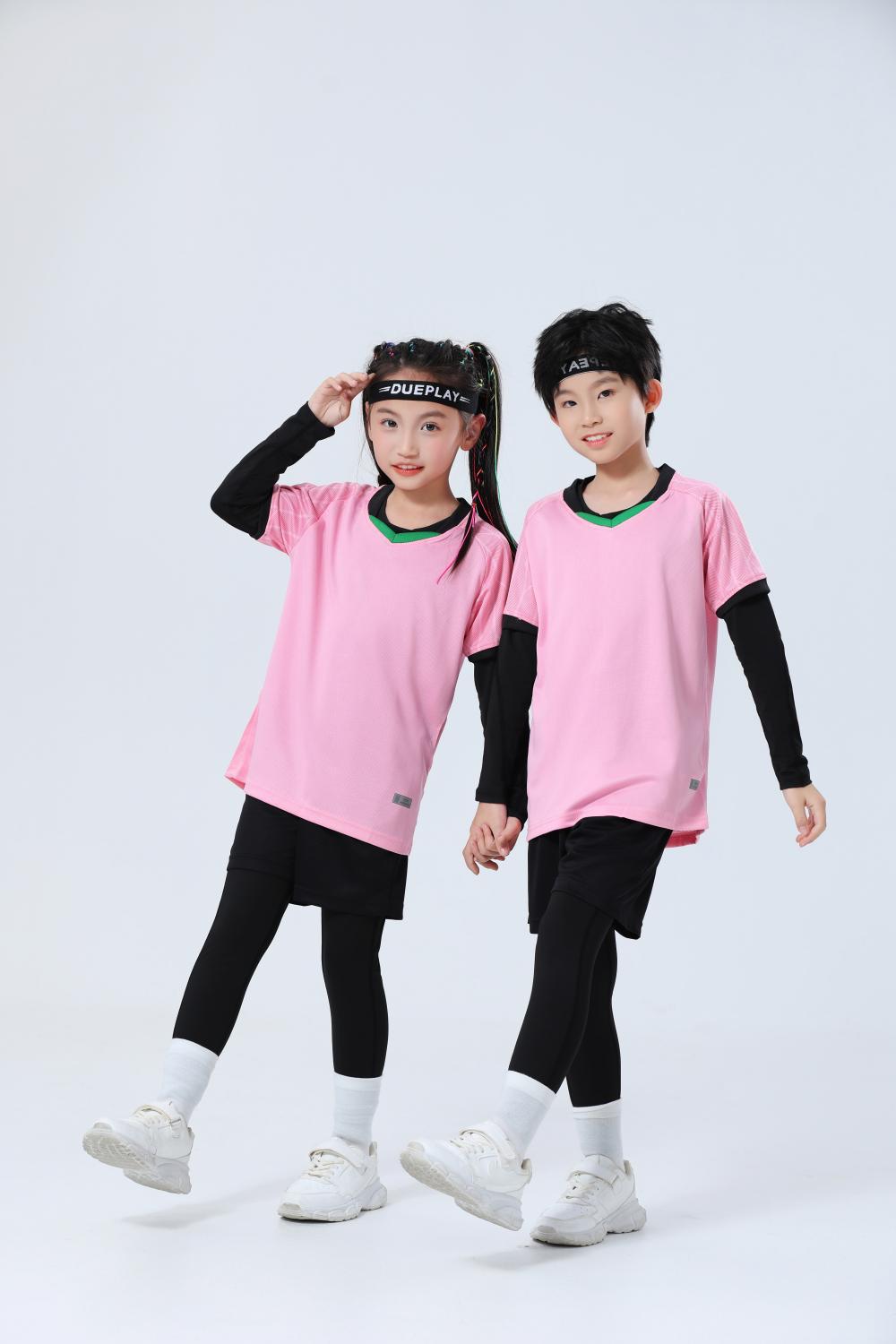 Football Uniform Set with Printed Numbers for Male and Female Students Badminton Training Uniforms Adult Game Team Uniforms Kindergarten Class Uniforms