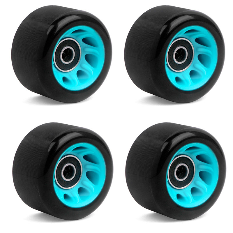 Double-row roller skates wear-resistant carpool four-wheel skates high hardness speed pulley roller skates skateboard universal Pu wheel