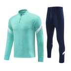 Autumn and Winter Velvet Half-Zip Pullover Long-Sleeved Training Clothing Set Kidsren's Football Appearance Clothing Running Sportswear Customization