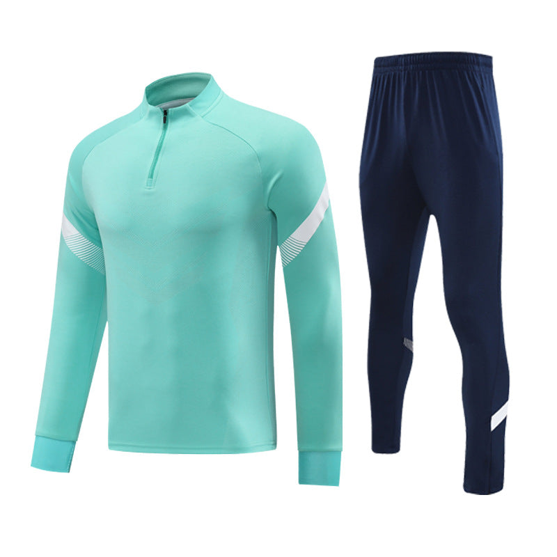 Autumn and Winter Velvet Half-Zip Pullover Long-Sleeved Training Clothing Set Kidsren's Football Appearance Clothing Running Sportswear Customization