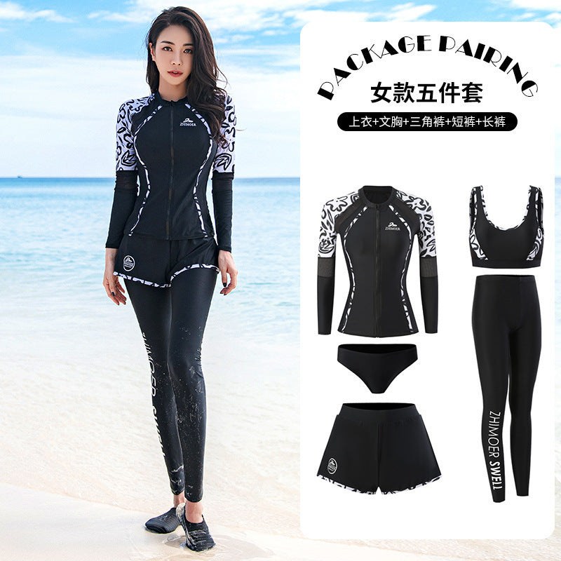Diving suit women's new couple anti-DDoS swimsuit split long-sleeved trousers quick-drying surfing snorkeling suit jellyfish suit men