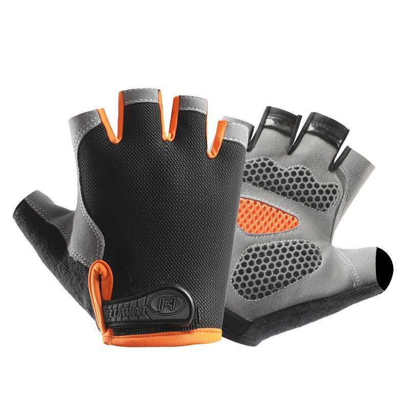 Cycling Gloves Fitness Half-Finger Spring and Summer Men's and Women's Mountain Bike Short-Finger Non-Slip Shock-Absorbing Breathable Quick-Drying
