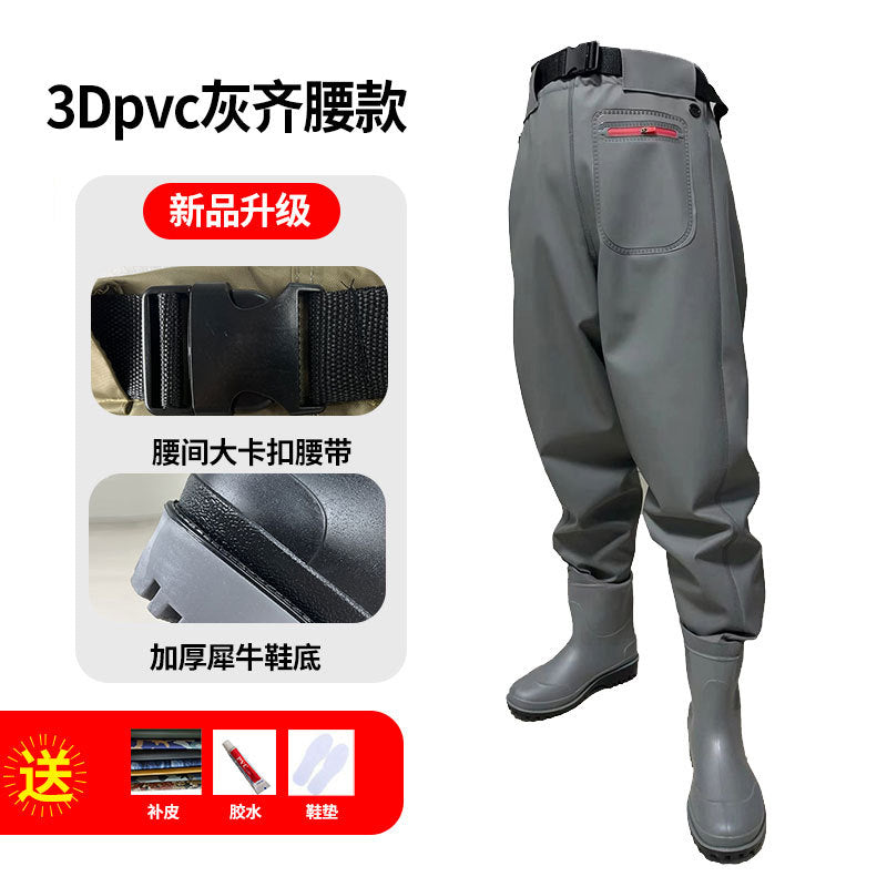 3D Nylon Half-length Fishing Fish Fishing Water Pants New One-piece Fish Catch Pants Rain Pants Wading Pants Water Playing Clothes