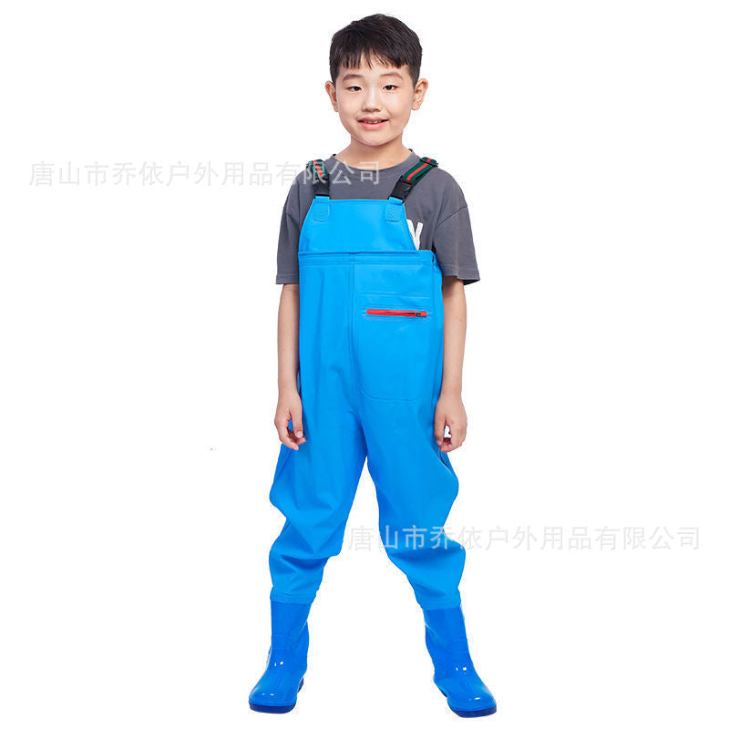 Ganhai Equipment Children's Playing Water Suit Wading Waterproof Pants Kindergarten Beach Fish Strap Rain Shoes Water Pants