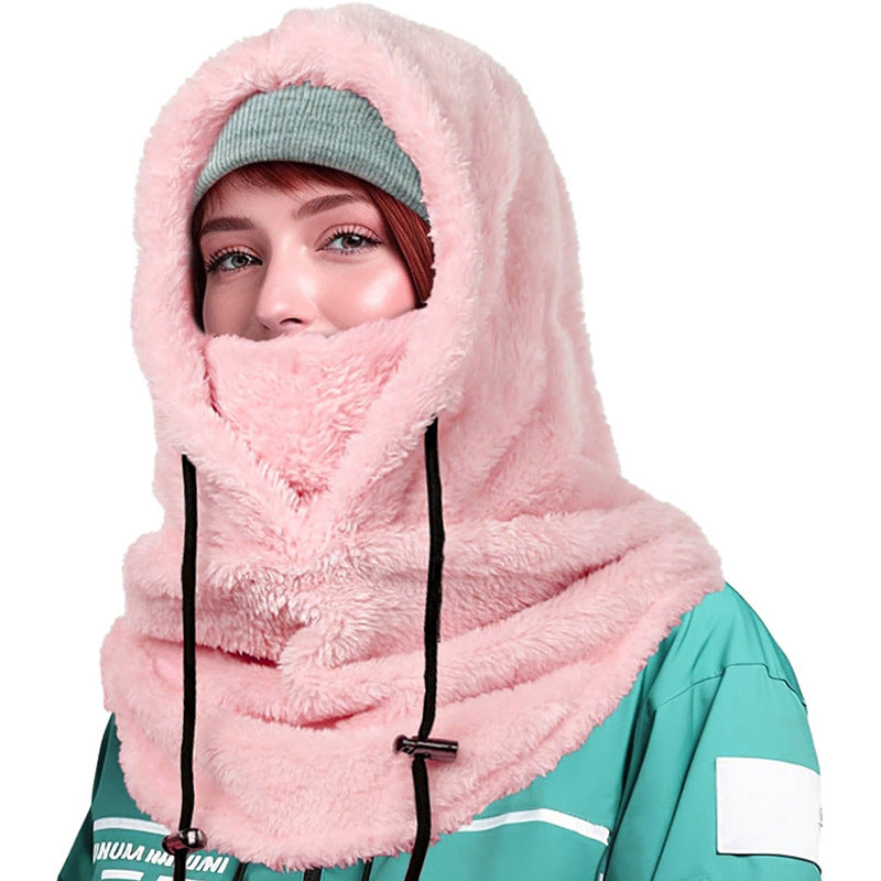 Cross-border Autumn and Winter Outdoor Riding Mask Sports Windproof Cold-proof Warm Hat Scarf Double-sided Arctic Fleece Headgear Face Protection