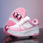 Student walking shoes four-wheel children's roller skating shoes men's and women's detachable ultra-light version shoes with wheels in stock wholesale