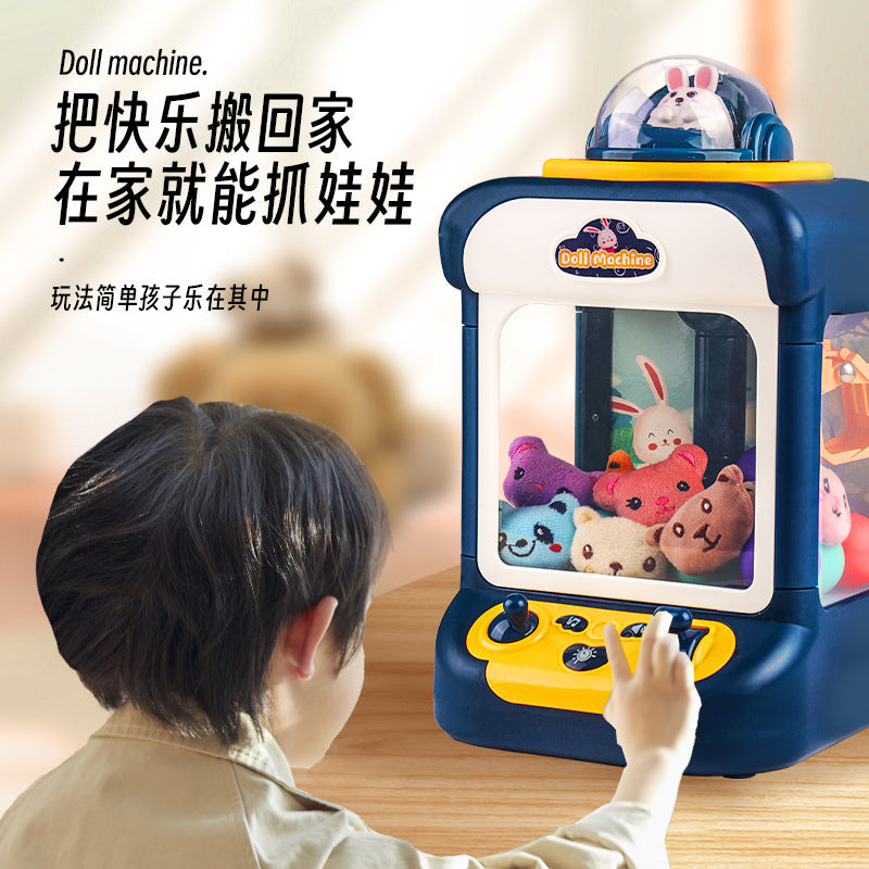 Children's Doll Catching Machine Small Household Mini Clamp Doll Machine Coin-slot Gashapon Candy Boys and Girls Toys Cross-border