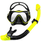 New Large Frame Diving Goggles Breathing Tube Set for Men and Women Waterproof Anti-fog Silicone Mirror Floating Diving Mask Cross-Border
