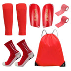 Temu Five-Piece Set of Yellow Sports Socks, Football Socks, Mid-Tube Glue Anti-Slip Socks, Leg Guards, Bandage Drawstring Bag