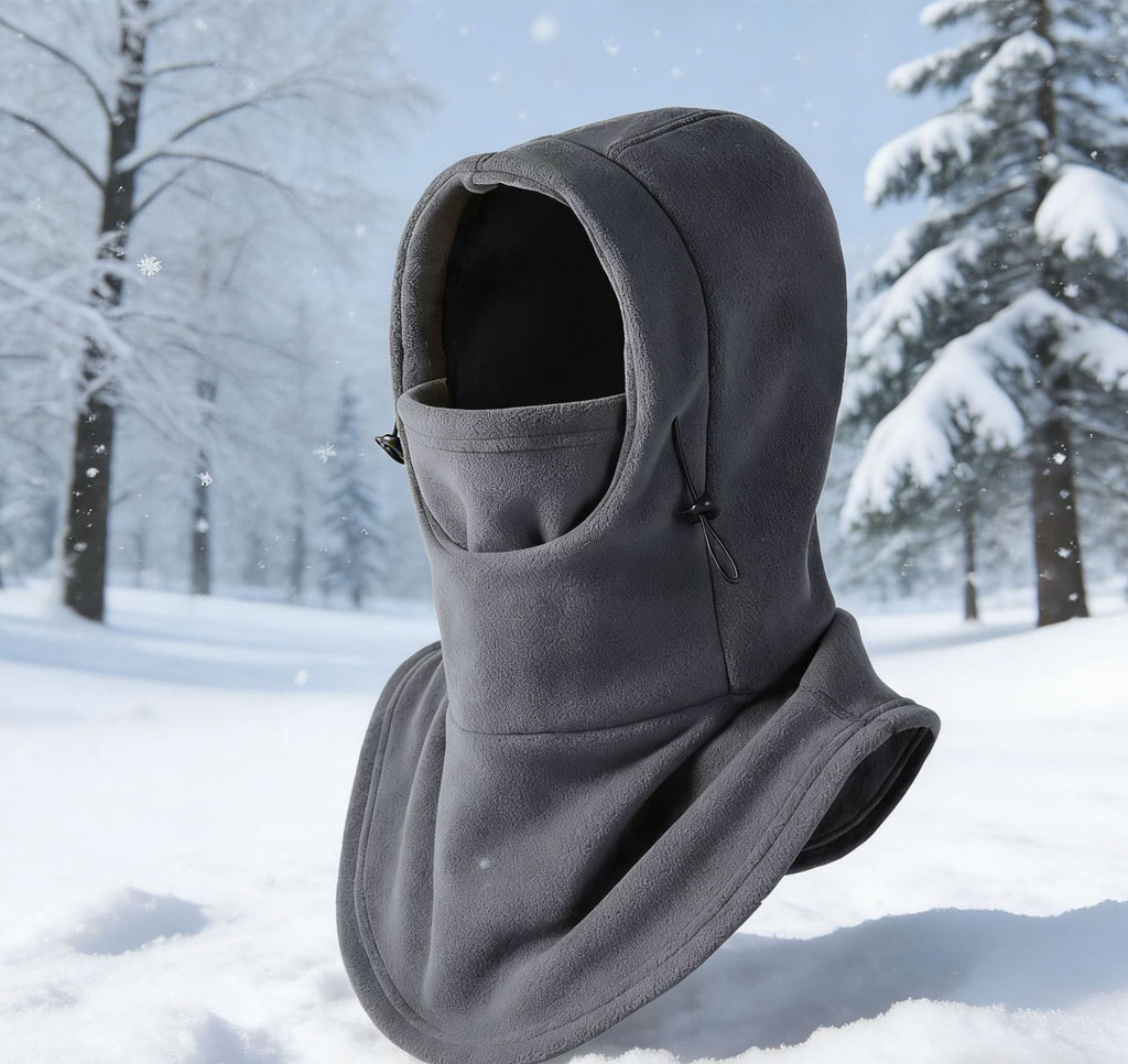 Double-Button Warm Windproof Face Mask Winter Cold-Proof and Frost-Proof Headgear Face Protection Skiing Cycling Neck Warmer Fleece-Lined Thickened for Warmth