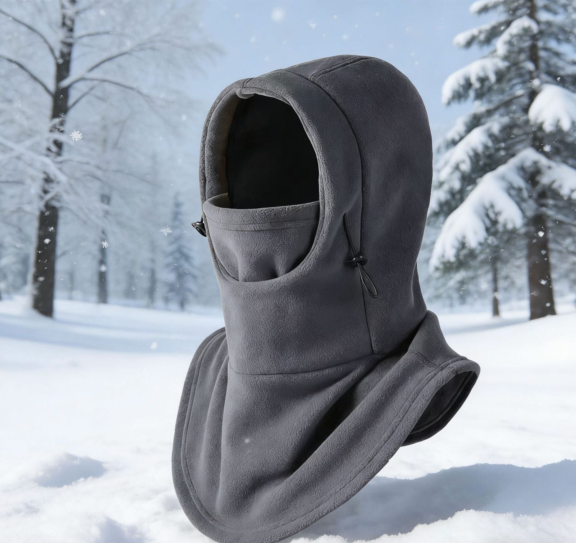 Double-Button Warm Windproof Face Mask Winter Cold-Proof and Frost-Proof Headgear Face Protection Skiing Cycling Neck Warmer Fleece-Lined Thickened for Warmth