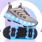 Cross-Border Children's Four-Wheel Roller Shoes, Boys' Light-Up Shoes, Detachable Girls' Student Sports Shoes, Children's Roller Skating Shoes