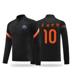 Autumn and Winter Velvet Half-Zip Pullover Long-Sleeved Training Clothing Set Kidsren's Football Appearance Clothing Running Sportswear Customization