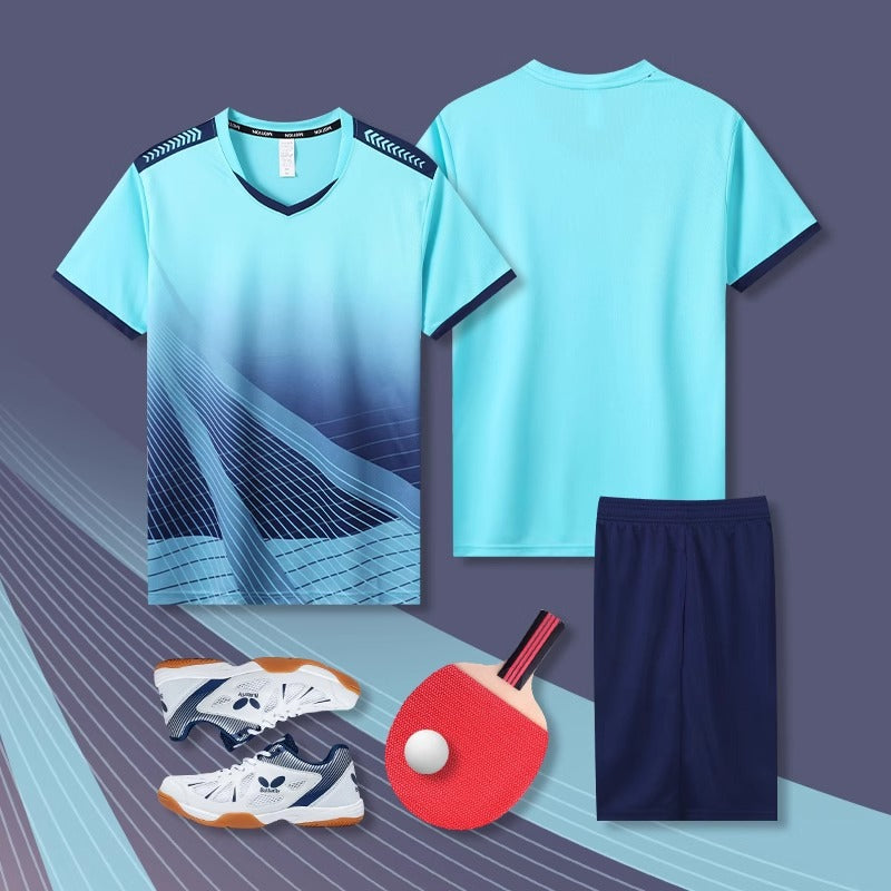 [Zhengxiang Factory Store] Table Tennis Suit Men's and Women's Quick-drying Short-sleeved Sports Training Competition Suit suit