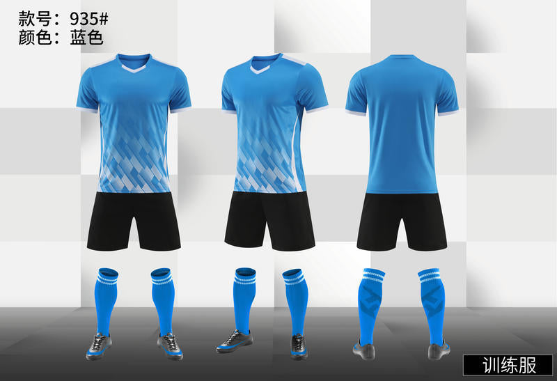 Football uniform suit printing adult children football match training team uniform short sleeve jersey printing number sportswear