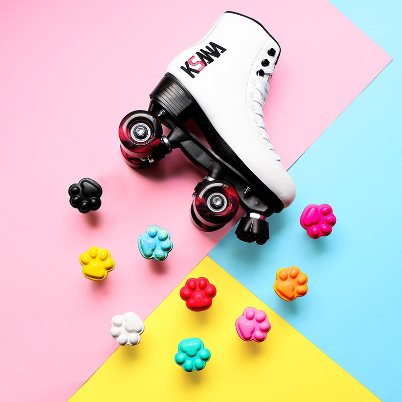 Double-row skates cat claw rubber brake head roller skates adjustable brakes skates wear-resistant ice point