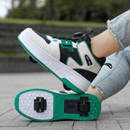 Children's heloo shoes for students roller skates girls' two-wheel deformation boys skating roller skates cross-border exclusive shoes