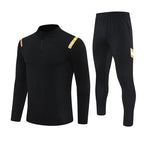 Half-Zip Pullover Football Training Suit Set Light Plate Long-Sleeved Autumn and Winter Appearance Suit Knitted Sportswear Customization