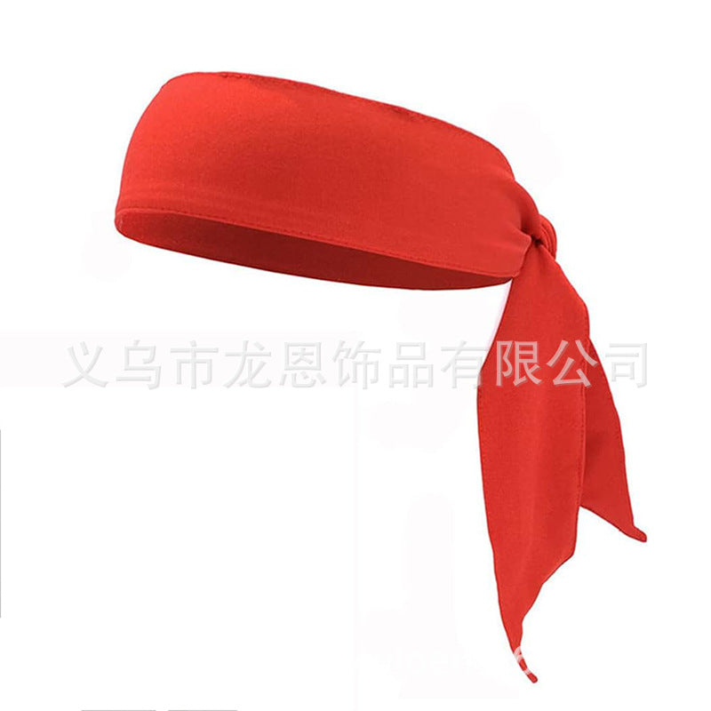 Men's and Women's Sports Hair Band Sweat Absorbent Headband Breathable Quick-drying Hair Band Solid Color Tennis Headband Strap Pirate Headband