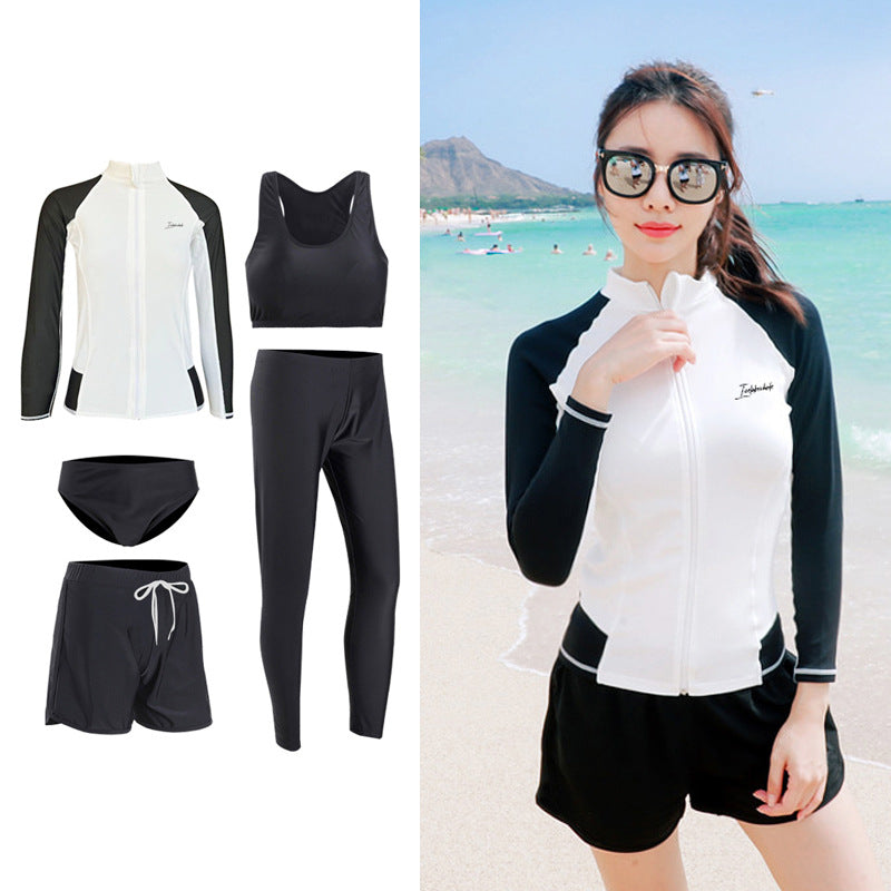 Sun Protection Quick-Drying Diving Suit Split Long-Sleeved Long Pants Swimwear Jellyfish Suit Couple Warm Men's Swimwear Women's Surfing Suit