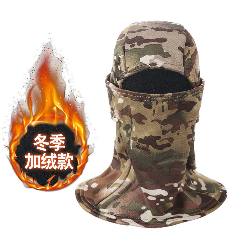 Winter Cycling Hat for Men and Women, Warm Mask and Neck Warmer Integrated, Fleece-Lined, Thickened, Windproof, Outdoor Travel Cold-Proof Face Mask