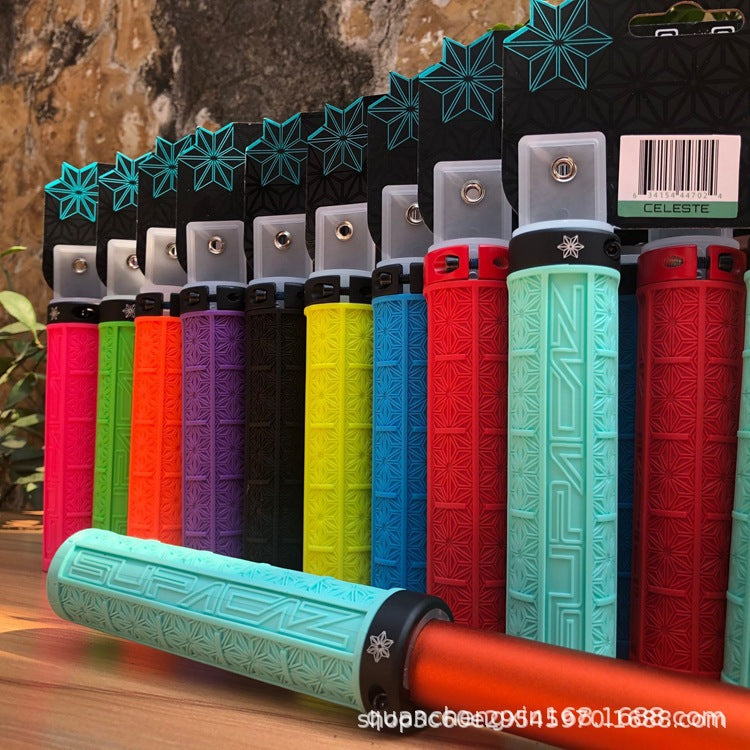 Cross-border wholesale Supacaz chrysanthemum handle set mountain bike silicone handle set off-road single lock shock-absorbing non-slip handle
