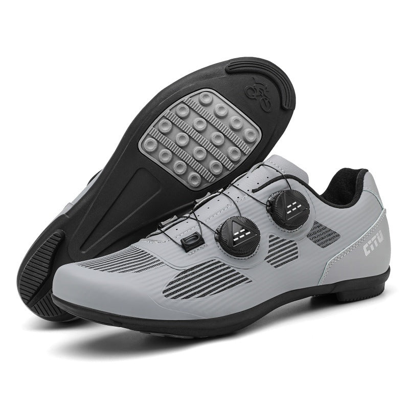 New Lock-Free Cycling Shoes Flat Pedal Spring and Summer Men's and Women's Road Bike Lock Shoes Mountain Bike Power-Assisted Shoes Hard Sole