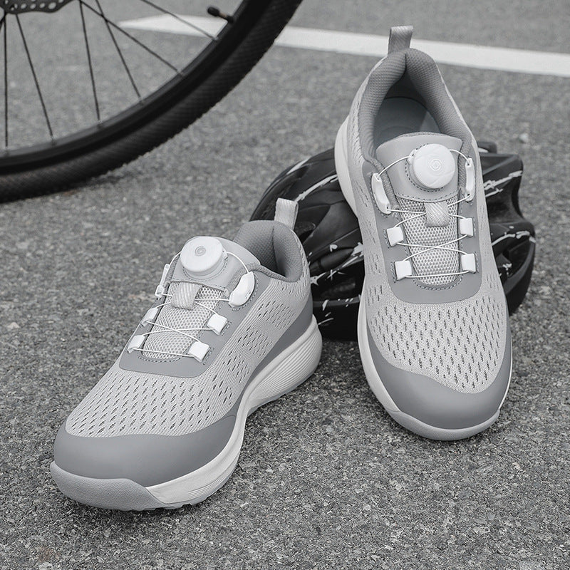 Professional Cycling Shoes Portable Rotating Button Anti-Skid Outdoor Sports Training Shoes Bicycle Shoes Mountain Lock Shoes