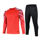Football Goalkeeper Goalkeeper Uniform Suit Customized Men's Long-Sleeved Sponge Protective Jersey Gate Training Game Uniform Xunling