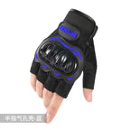 Motorcycle Riding Gloves for Men and Women, All-Season Motorcycle Off-Road Hard-Shell Anti-Fall and Anti-Slip Half-Finger Tactical Gloves