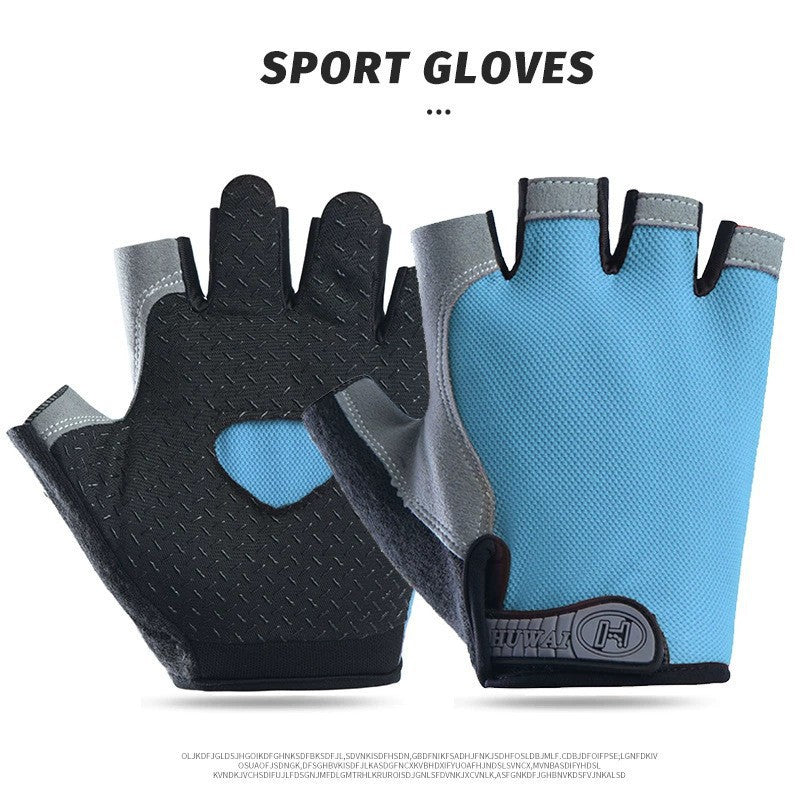 Cycling Gloves Fitness Half-Finger Spring and Summer Men's and Women's Mountain Bike Short-Finger Non-Slip Shock-Absorbing Breathable Quick-Drying