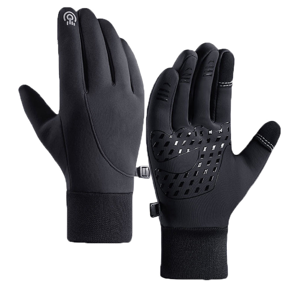 Winter Fleece-Lined Gloves, Windproof, Waterproof, Thickened and Warm, Touchscreen-Compatible, Non-Slip Gloves, Ample Stock, Available for Dropshipping