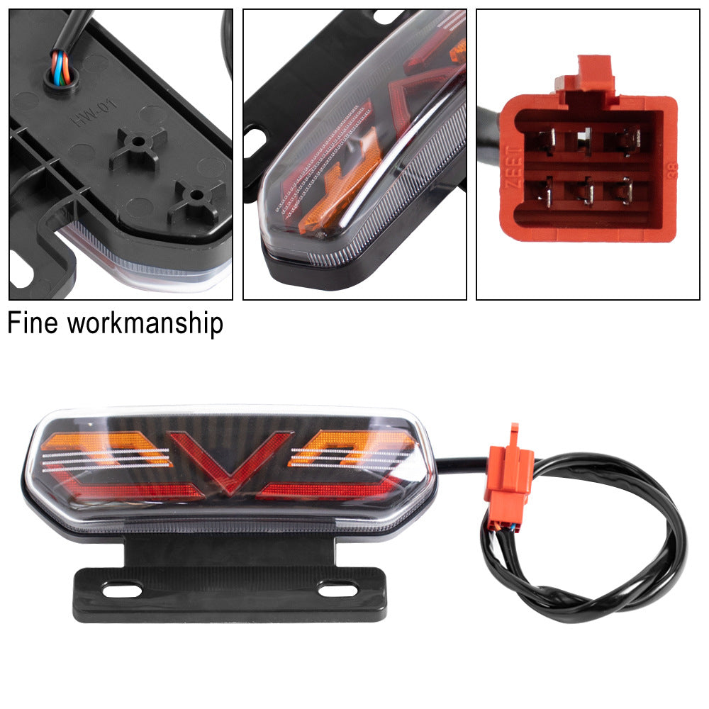Factory wholesale electric car motorcycle tail light assembly 12V with bracket LED horse racing three-in-one driving tail light