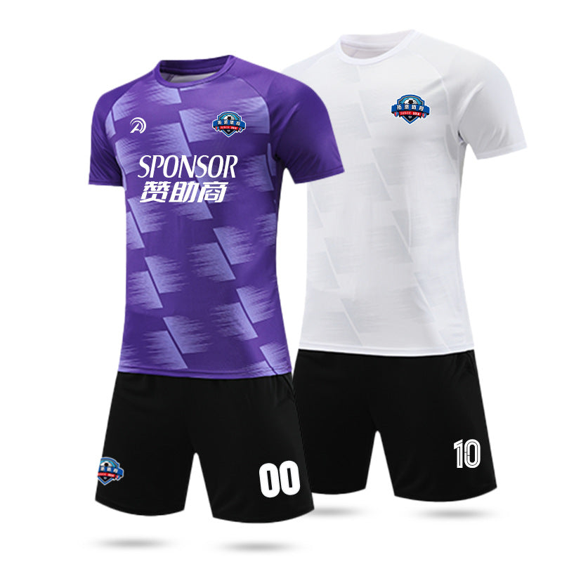 Football Uniform Suit Customized Light Version Adult and Children's Game Training Uniform Summer Breathable Sweat-Absorbent Jersey Drop Shipping