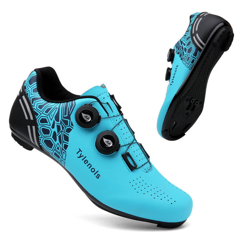 Road Mountain Men's and Women's Locked Bicycle Lockless Shoes Hard Sole Spinning Bicycle Riding Shoes Gym Black