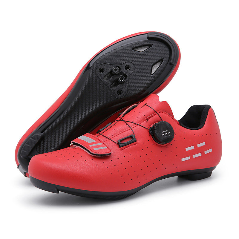 Road Mountain Men's and Women's Locked Bicycle Lockless Shoes Hard Sole Spinning Bicycle Riding Shoes Gym Black